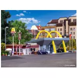 McDonald's Restaurant with McCafé Vollmer 43635 - HO: 1/87 -270x158x98mm