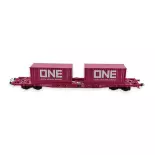 Wagon porte-conteneurs S7B ONE Touax - Jouef 6261 - HO 1/87