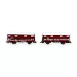 Set de 2 wagons couverts primeurs Ghs 69.9 - Piko 97311 - HO 1/87 - SNCF - Ep IV-V - 2R