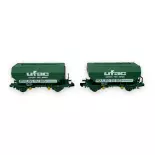 Set van 2 graanwagens - Ree Models NW-321 - N 1/160 - SNCF - Ep IV - 2R