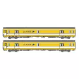 Set van 2 gele PA UIC postrijtuigen - LSModels 40445 - SNCF - HO : 1/87 - EP IV