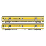 Set 2 voitures postales jaunes PA UIC - LSModels 40445 - SNCF - HO : 1/87 - EP IV