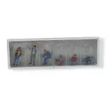 Pack de 6 Camionneurs - Figurine - PREISER 10038 - Échelle HO : 1/87ème