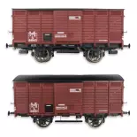 Set 2 vroege wagons ex-10T Type 2 REE Models WB743 - HO 1/87 - PLM - EP II