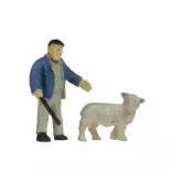 7 figurines travailleuses et 1 mouton - Makette 2518 - HO 1/87