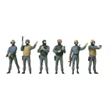 Pack 6 figurines groupe d'intervention Preiser 10446 - HO