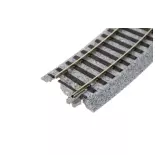 4 rails incurvés Unitrack (R430-22.5) 22,5 degrés - Kato 2-260 - HO 1/87