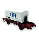 Vagón UFR monorriel + fourgon frigo "STEF" - Ree Modèles WB-650 - HO 1/87 - SNCF - Ep III - 2R