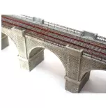 1-track stone viaduct - 165mm Wooden model 109010 - HO 1/87