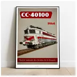 Poster Locomotive CC 40100 - 800tONNES - 1964 - A2 42.0 x 59.4 cm - SNCF