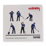 Lote de 3 "Empleados de depósito" Marklin 56406 - I : 1/32 - EP III / IV