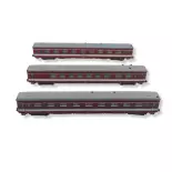 Set of 3 "Le Capitole" mainline coaches MINITRIX 18218 - SNCF - N 1/160