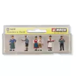 Set of 6 figures in typical and folkloric clothing NOCH 15578 - HO 1/87