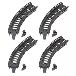 Set de 4 chemins de voie courbe Faller 222542 - N 1/160 - EP I