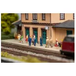 Lot de 4 figurines personnel ferroviaire avec bruitage FALLER 180237 - HO 1/87