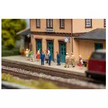 Set von 4 Figuren Eisenbahnpersonal mit Geräuschkulisse FALLER 180237 - HO 1/87