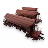 Set 3 Wagons Trémie T8 Tadkks REE Modèles WB844 - HO 1/87 - SNCF - EP IV-V