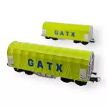  Two GATX Shimmns sliding tarpaulin wagons - Roco 76055 - HO 1/87th