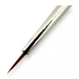 Pinceau N°10-0 pour aquarelle en poil de martre rouge, virole argentée, manche court - Kolibri 0088/10-0