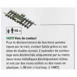 2 Rails droits de contact - Minitrix 14979 - N 1/160 - code 80 - 50mm