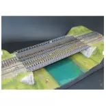 Puente metálico de 2 carriles con estribos - 150 mm TimberModel 108008 - HO 1/87