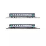 2 voitures voyageurs corail VTU, livrée Nouvelle déco, 2e classe - Azar Models V01-CPP2 - Z 1/220 - SNCF - 2R