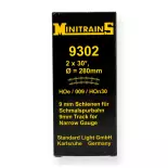 Lot 2 Rails Courbes - Rayon 140MM - Angle 30° - Minitrains 9302 - Code 83 - HOe 1/87 