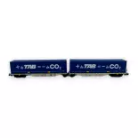 Wagon porte-conteneur Sggmrss 90 - Ree Modèles NW-205 - N 1/160 - AEE - Ep V/VI - 2R