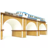 Extensión para viaducto de piedra de 2 carriles - 135mm BoisModelisme 109013 - HO 1/87