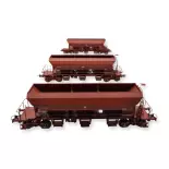 Set di 3 carri tramoggia F70 UAS REE Modelli WB806 - HO 1/87 - SNCF - EP VI