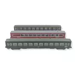 Set of 3 "Nice-Paris" main line coaches MINITRIX 18219 - SNCF - N 1/160 - EP IV