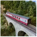 Voiture Vru Rouge & Gris béton "GE orange" - 160km/h LSMODELS 40159 SNCF HO 1/87