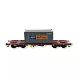 Container platte wagen Sgmms CP SUDEXPRESS S450079 - HO 1/87 - EP V