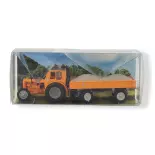 Tracteur pionnier et remorque avec gravier Busch 210006436 - HO 1/87 -