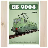 Cartel Locomotora BB 9004 - 1954 - SNCF - 800Tons 8TBB9004 - A2 42.0 x 59.4 cm