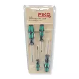 Juego de 4 destornilladores PIKO G 35420 - 2 Phillips (0, 1) y 2 planos (2,5mm, 4mm)