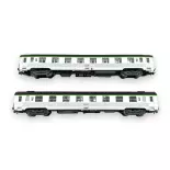 Coffret de 2 voitures DEV Inox - Jouef HJ4177 - HO 1/87 - SNCF - Ep IV - 2R