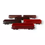 Set of 6 wagons tombereaux Eaos Roco 75858 - HO 1/87 - DB AG - EP V-VI