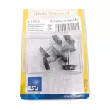 Pack of 4 AC Esu 41201 axles - HO 1/87 - diameter 10.8 mm - length 22 mm