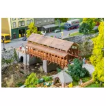 Faller wooden road bridge 120527 - HO: 1/87 - 385 x 80 x 120 mm