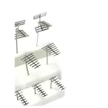 Lot de 12 Antennes - 3 modèles nickel-argent photodécoupé | 87TRAIN 221018 | HO 1/87