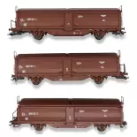 Lote de 2 vagones basculantes FAs marrón-rojo MARKLIN 48460 - HO 1/87 - EP VI
