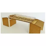 Ponte metallico a 1 binario con spalle - 250 mm WoodModelism 108006 - HO 1/87