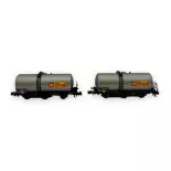 Set of 2 3-axle tank wagons Uh "Shell" - Arnold HN6609 - N 1/160 - SNCF - Ep IV - 2R