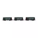 Set van 3 overdekte goederenwagens - AZAR MODELS W01-FR3 - Z 1/220 - SNCF - EP IV-V