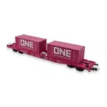 Wagon porte-conteneurs S7B ONE Touax - Jouef 6261 - HO 1/87