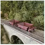 Couplage de Wagons à Ballast SVwf 964140 - R37 43107 - HO 1/87 - SNCF - EP III