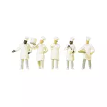 Lot de 5 chefs cuisiniers II PREISER 10330 - HO 1/87