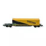 Wagon porte-conteneur 60' "Gartner" vert Arnold HN6589 CEMAT- N 1/160 - EP VI