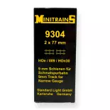 2 rails droits isolé de 77mm - Minitrains 9304 - HOe 1/87 